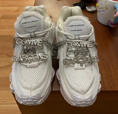 Size 7 -Comme Des Garcons x Nike Shox- iced out/white  2019