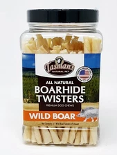 Premium Wild Boar Chews - 5" Twisters  | 75 Count Jar |