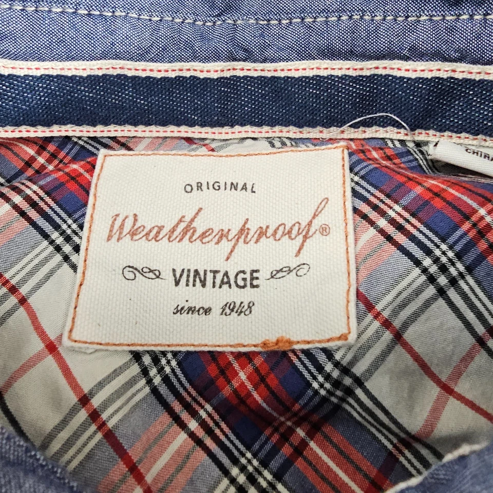 Camisa Impermeable Para Hombre Talla Extra Grande Azul Lavado Claro Denim Cambray Jean Foto 3 de 4