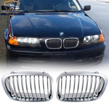 For 1998-2001 BMW E46 Sedan 320i 323i 325i 328i 330i Front Kidney Grill Chrome