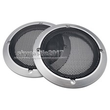 2x 3.5" inch Speaker Grill Cover Metal Mesh Protection Decorative Circle Silver