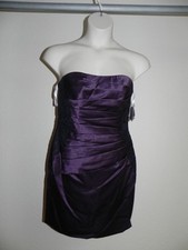 Davids Bridal Dress Size 2 Plum Purple Strapless Bridesmaid F15629 NWT $149