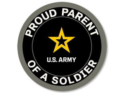 3 inch Round Proud PARENT of a Soldier Sticker (decal logo mom dad us ...