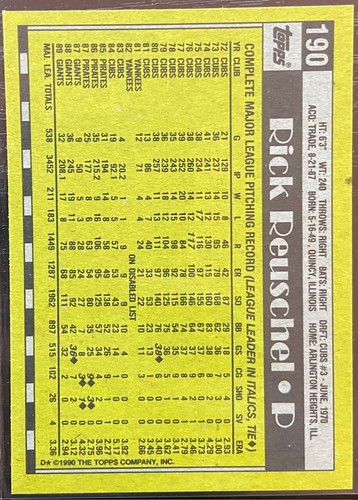 1990 Topps Baseball #1-792 - Pick & Choose - Complete Your Set - Picture 126 of 492