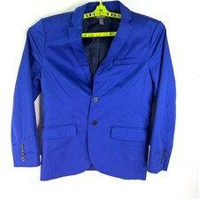 Kenneth Cole Reaction Mens Jacket Blazer M 42 Solid Blue Single Vent 2 Button