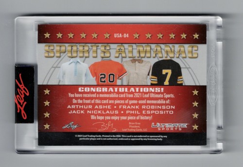 2021 Leaf Ultimate JACK NICKLAUS ARTHUR ASHE F. ROBINSON ESPOSITO #12/25 HOF 🎆 - Picture 2 of 2