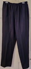 Alfred Dunner Pull UP Pants Black Straight Leg Elastic Waist Sz 12 EUC
