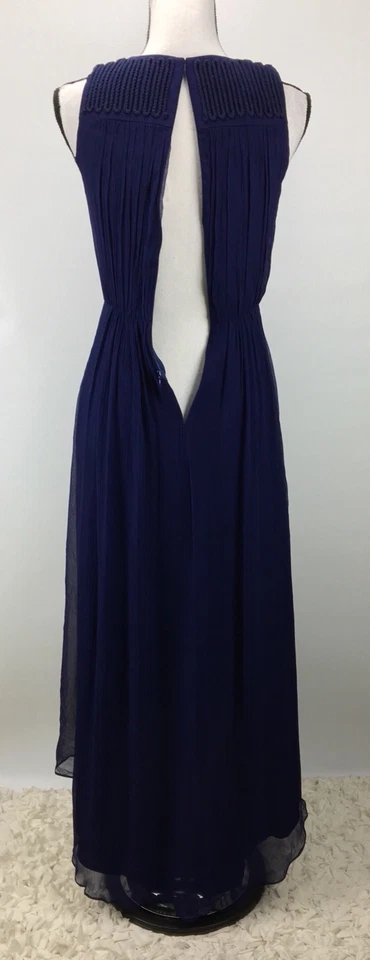 Maxi Vestido Cynthia Steffe Talla 0 Seda Sin Mangas Azul J1830 Foto 4 de 4