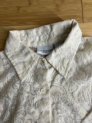 Kim Rogers Petite Womens Cream/ivory Button Up Sheer Shirt/blouse/Top|Size: (PS) - Picture 16 of 24