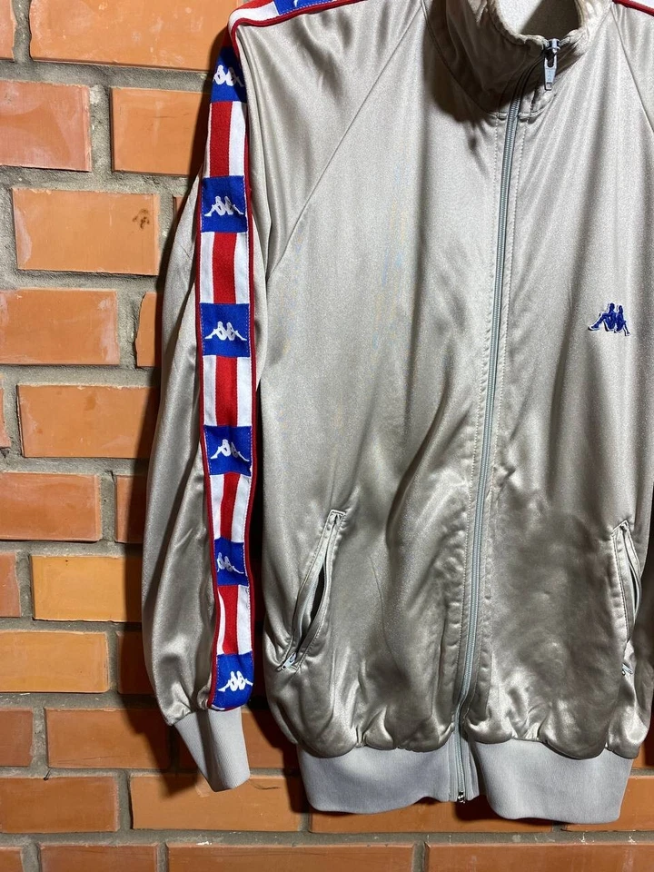 USA Track And Field Team Kappa Vintage Jacket 90s With Stripped Greay Men Size S - Image 3 of 4