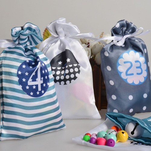 Hanging Christmas Advent Calendar Bag Drawstring Gift Bag Jewelry Storage - Picture 4 of 18