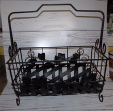 Vintage Metal Magazine Rack Book Newspaper Holder Ivy