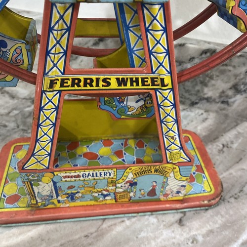 DISNEYLAND MICKEY MOUSE FERRIS WHEEL 1950s Chein & Co Tin Toy IT WORKS - Picture 13 of 17