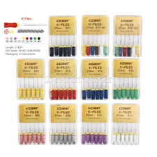 AZDENT Dental Endo Root Canal K-Files Stainless Steel Hand Use 21mm/25 mm Files