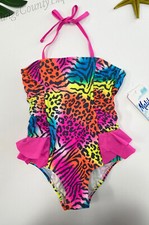 Kids Girl Malibu Dream Girl swimsuit One Piece Pink Animal print Size 4 5 New