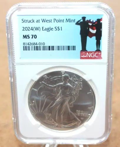2024-(W) Struck at West Point $1 American Silver Eagle NGC MS70 (035WEJ)