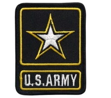 US ARMY STAR LOGO EMBROIDERED IRON ON / SEW ON MILITARY PATCH