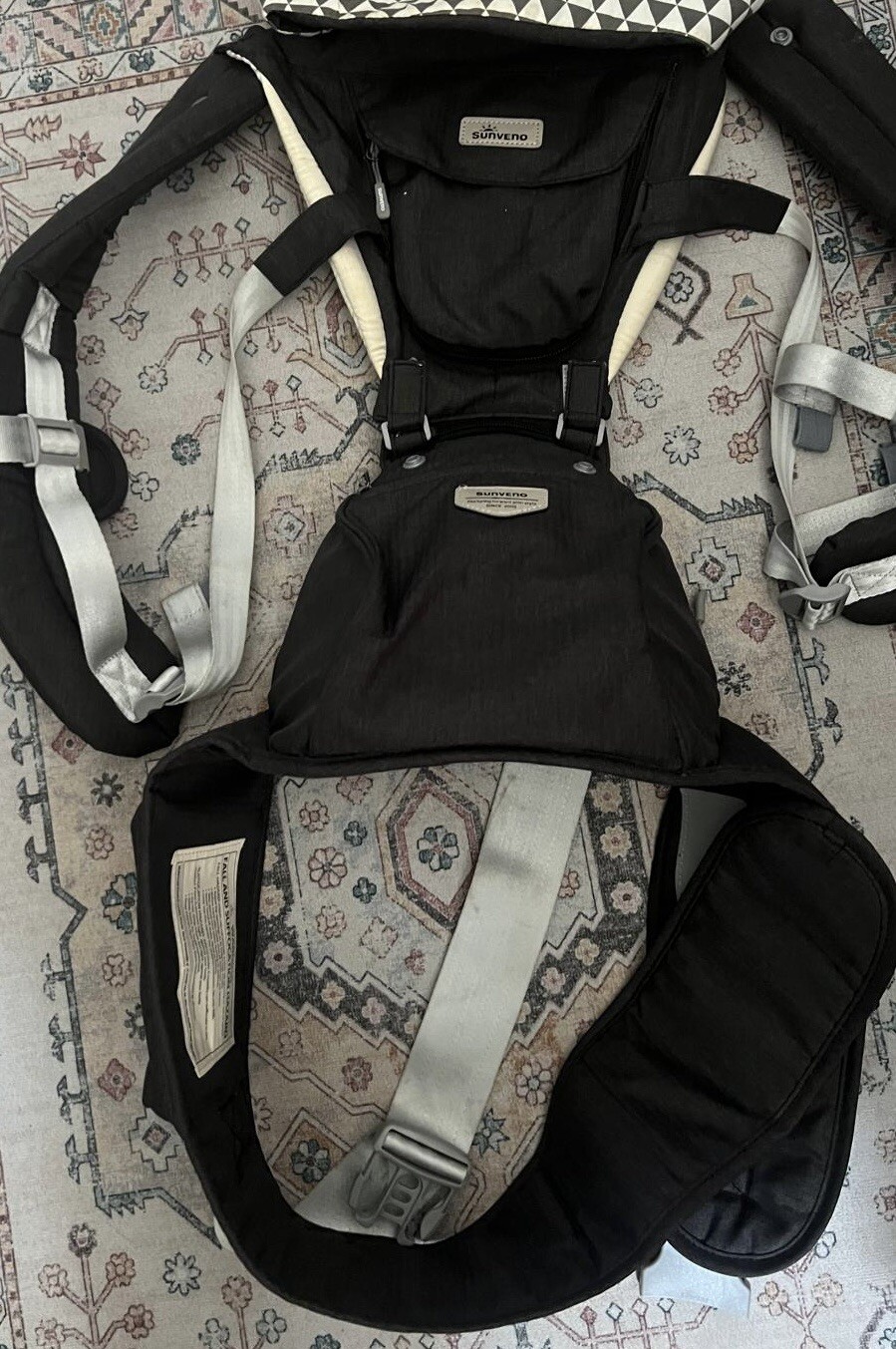 Sunveno Baby Hipseat Ergonomic Baby Carrier Soft Cotton 6 in1 Safety Infant Gray-image