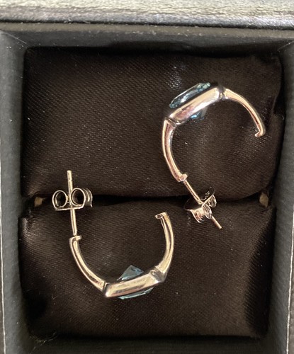 Sterling Silver Topaz Earrings - Picture 6 of 8