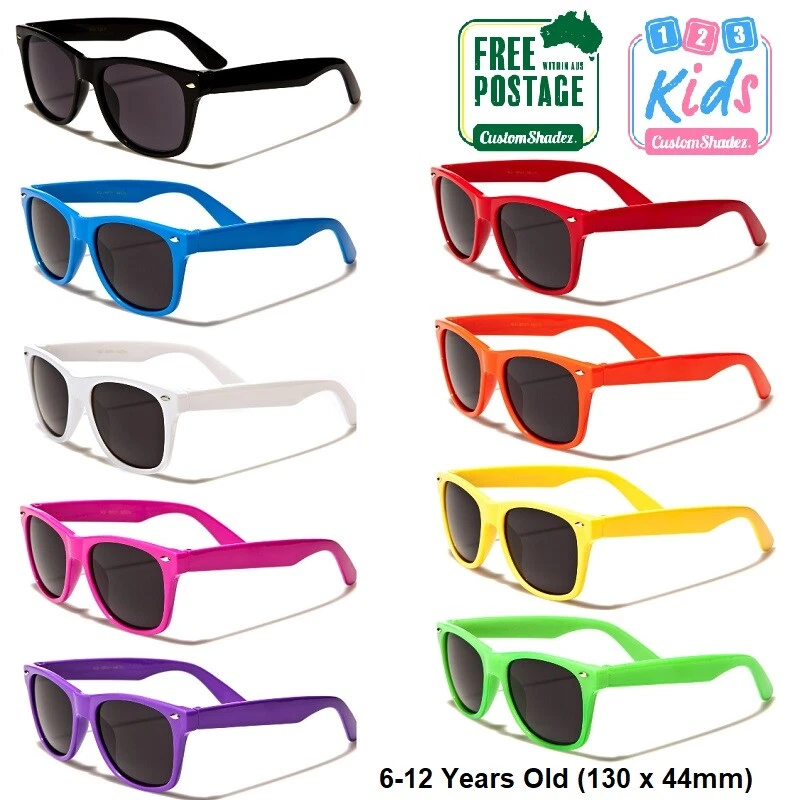 Kids Children's Sunglasses - Boys Girls 4-12 Years Retro Frame UV400 Lens Cat 3 - Image 1 of 1