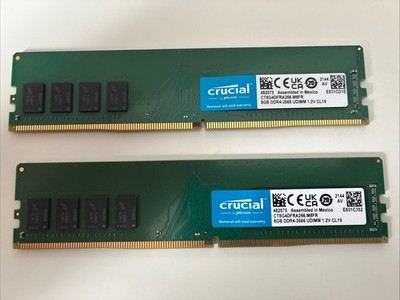 Crucial 16GB DDR4-2666 DIMM, 2x8GB 1Rx8 PC4-2666 Kit CL19