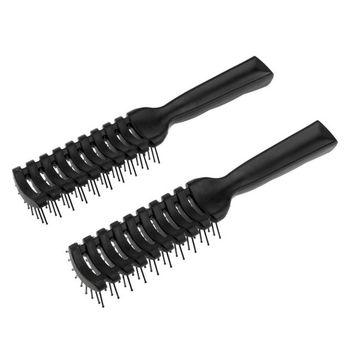 2 Styling Hair Brush Ribs Comb Anti-Static Salon Dedicated Curly Hair - Picture 1 of 4