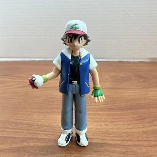 Vintage Ash Ketchum Pokemon Trainer Figure 4.75" TOMY 1998 Pokemon
