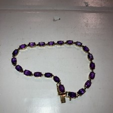 14k yellow gold amethyst bracelet