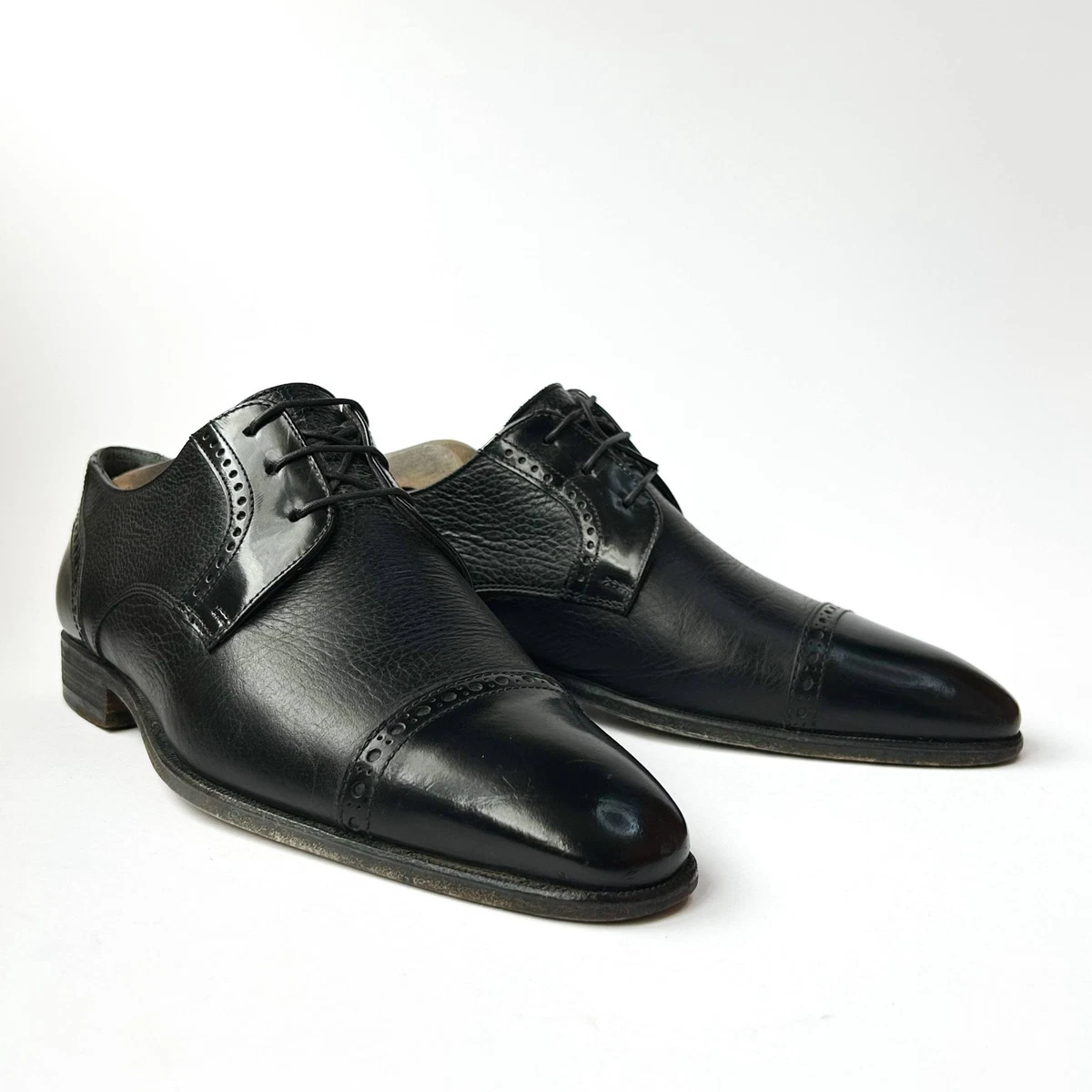 Moreschi Black Solid Dress Shoes for Men for sale | eBay display picture 2