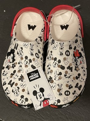 Crocs Adult Disney Mickey & Minnie Off Court Clogs Mens US 11 White/Black New
