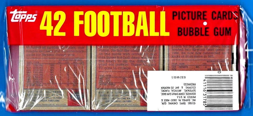 Topps Football 1985 1 paquete aleatorio de 42 tarjetas de supermercado de la BBCE Foto 2 de 4