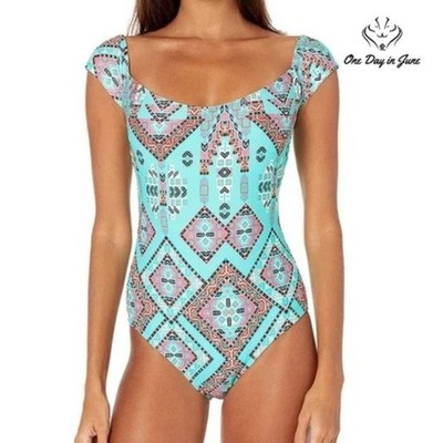Mae Annie Off Shoulder One Piece Swimsuit Size M