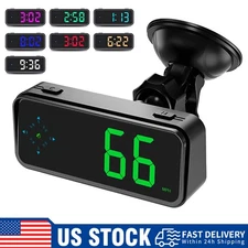 GPS Digital Car HUD Speedometer Head Up Display MPH/KMH Compass Overspeed Alarm