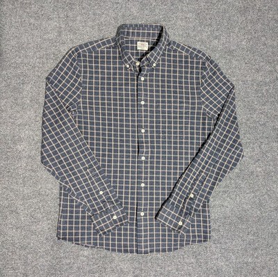 Faherty Coastline Knit Shirt Mens Medium Twilight Check