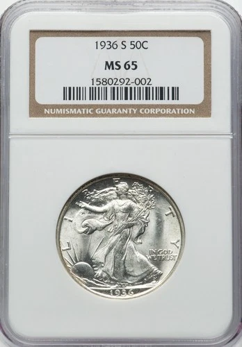 1936-S Walking Liberty Half Dollar NGC MS65