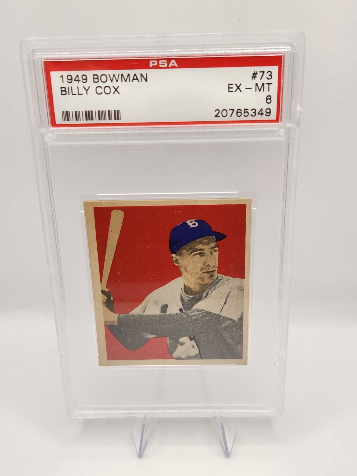 1949 Bowman #73 Billy Cox RC PSA EX-MT 6