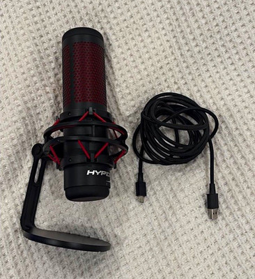 HyperX SoloCast USB Wired Condenser Gaming Desktop Mic, Mute, Adjustable Stand