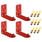 4 Pcs Red Fire Extinguisher Bracket Metal Hooks Wall Mount Holder for Safety