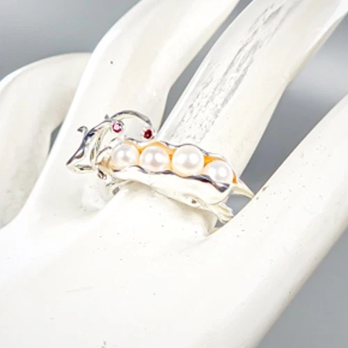 Fine Art Natural Pearl Ring 925 Sterling Silver Size 9.75 /R427711 - Image 2 of 4