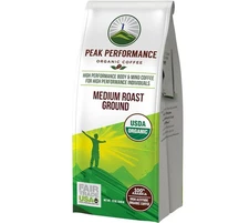 Peak Performance High Altitude Organic Coffee. Fair Trade, Low Acid, Non GMO, an