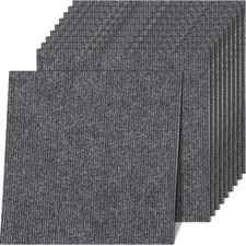 Teppichfliesen, selbstklebend, 30x30cm, Antistatisch, Bodenbelag, Dunkelgrau,...