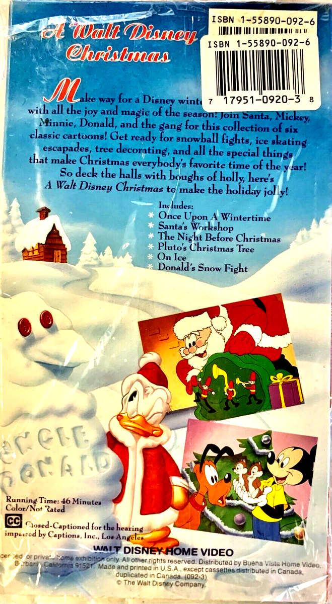A Walt Disney Christmas (VHS, #092) - NEW Vintage Factory Sealed