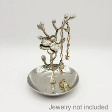 Michael Aram White Orchid Ring Catch Jewelry Tree | Holder Dish | Silver Color