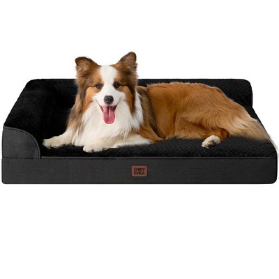 EHEYCIGA XL Dog Bed Memory Foam for Crate, 41.0''L x 27.0''W x 6.5''Th, Black 