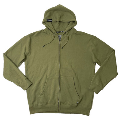 Dixxon Hoodie Mens L Large Moss Ground Up Customs Fleece Full Zip Sweatshirt