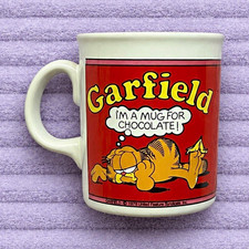 RARE Vintage 1978 Retro Garfield &ldquo;I&rsquo;m a Mug for Chocolate!&rdquo; Ceramic Cup / Mug