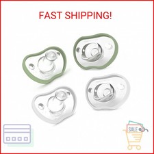 Nanobebe Baby Pacifiers 0-3 Month - Orthodontic, Curves Comfortably with Face Co