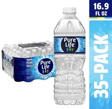 Pure Life Purified Water, 16.9 Fl Oz / 500 mL, Plastic Bottled Water (35 Pack)