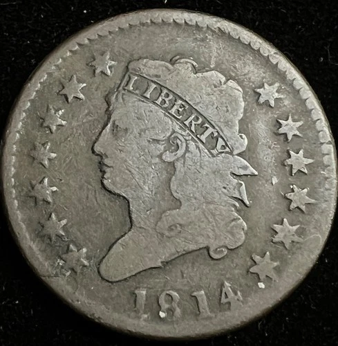 Photo of a 1814-P Large Cent from an eBay listing that sold on Jul 17, 2026