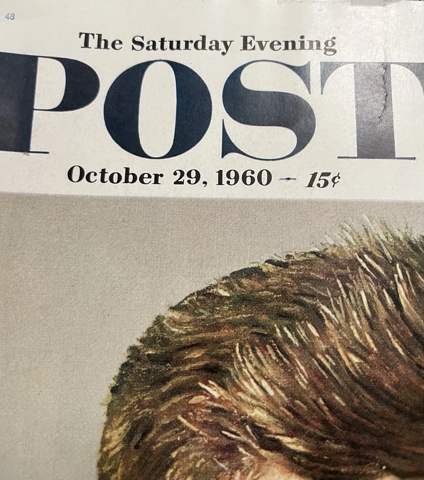 VTG Saturday Evening Post Oct 29 1960 John F Kennedy JFK Norman Rockwell - Image 2 of 4